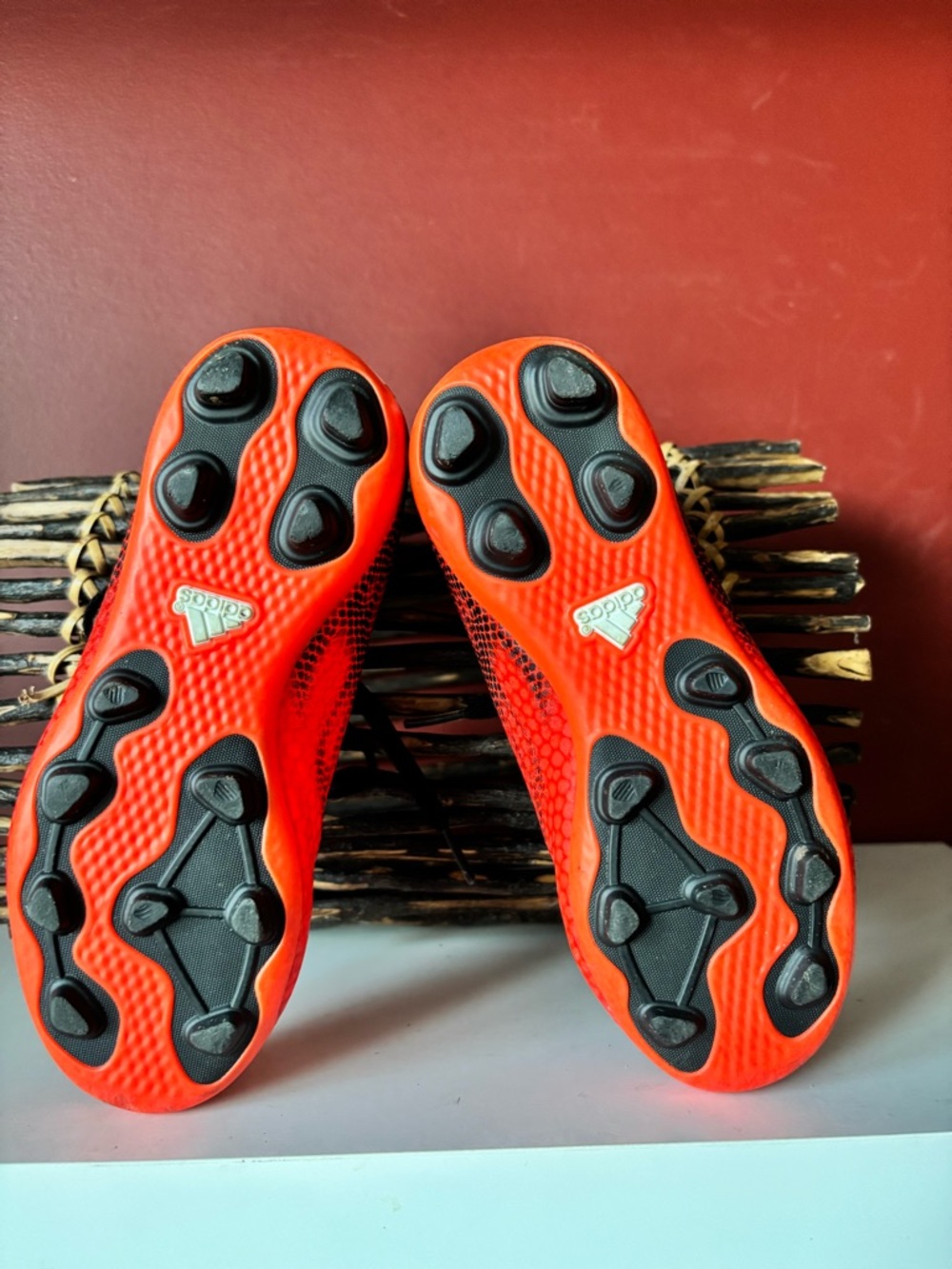adidas Kids Red and Black Soccer Cleats - Picture 4 of 5